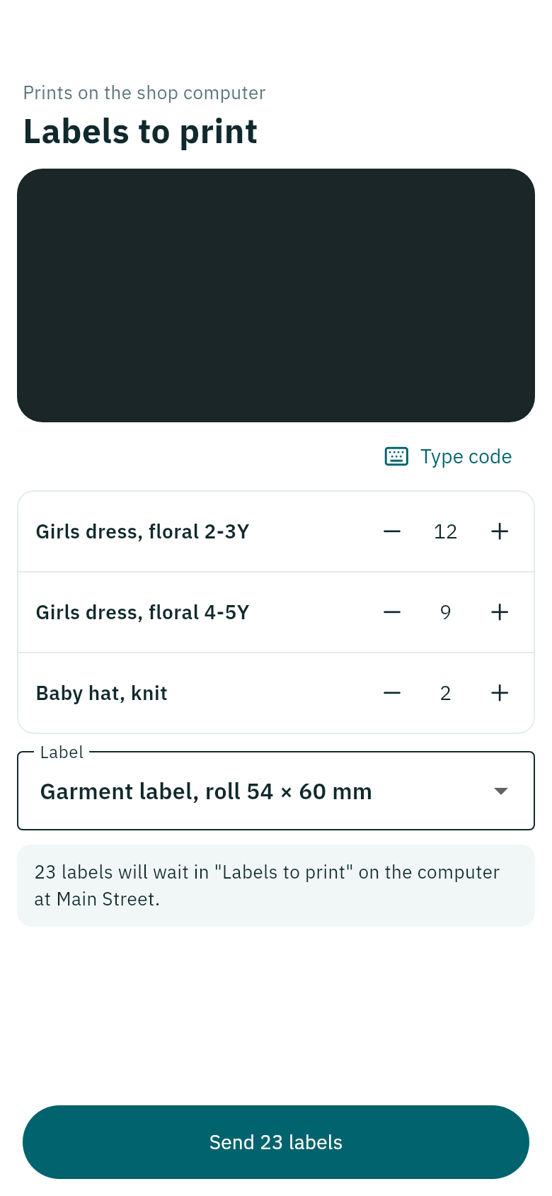 Labels to print