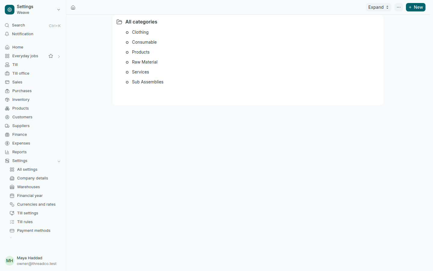 Product categories