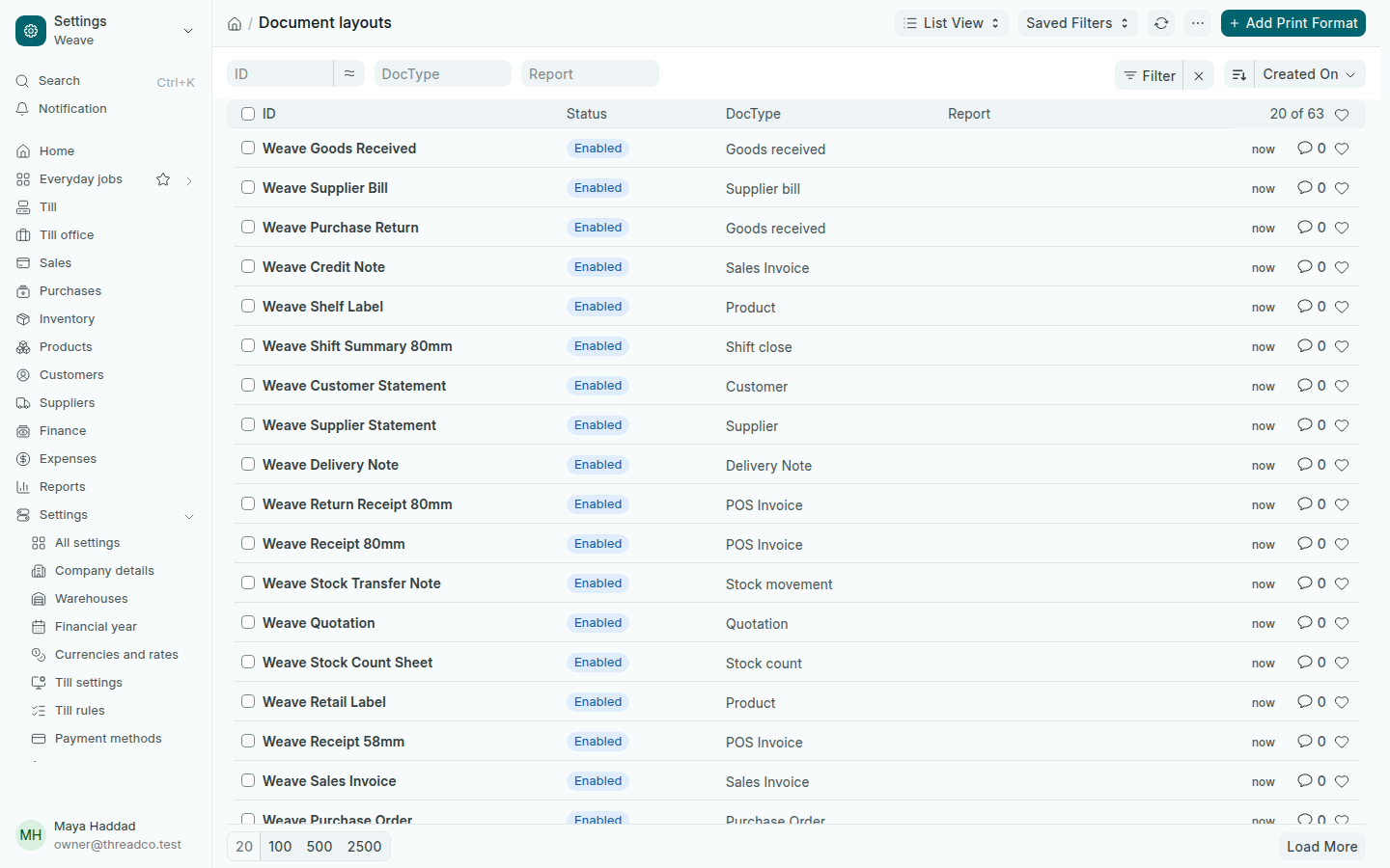 Document layouts