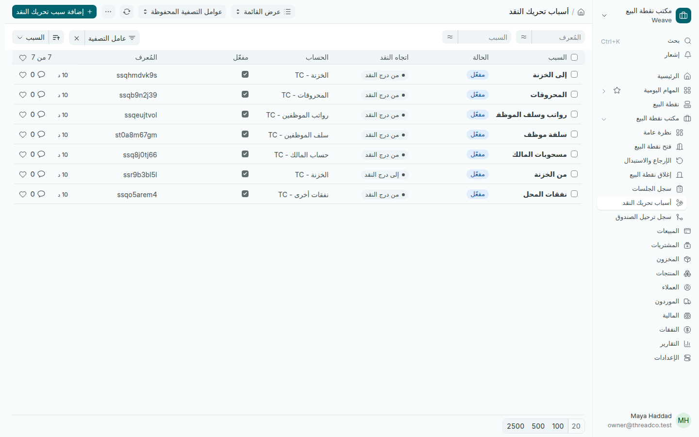 قائمة أسباب تحريك النقد